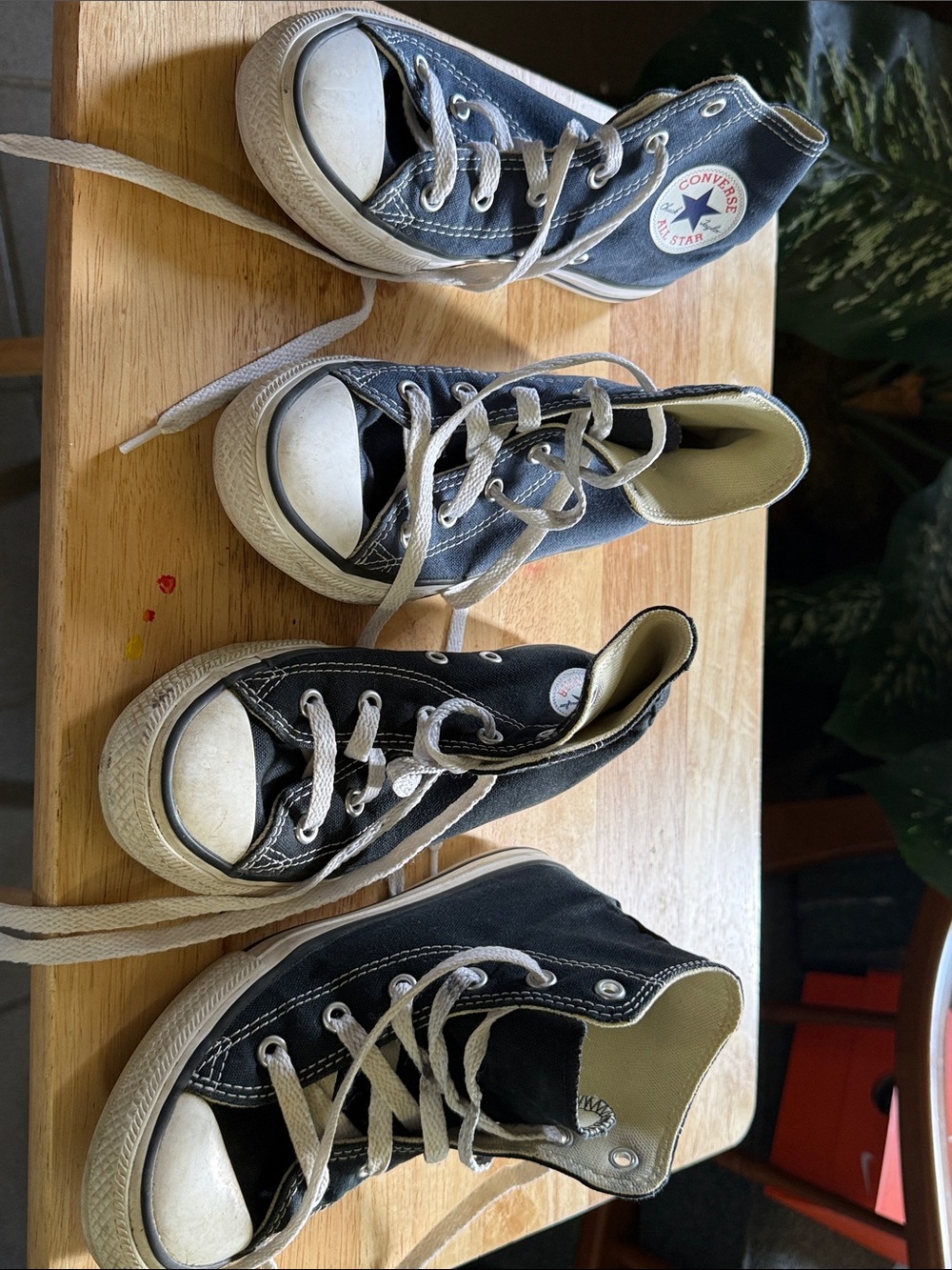 Converse Kids Black High-Top Canvas Sneakers with White Trim